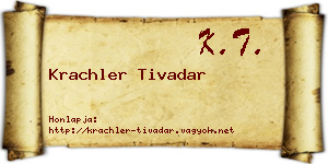 Krachler Tivadar névjegykártya